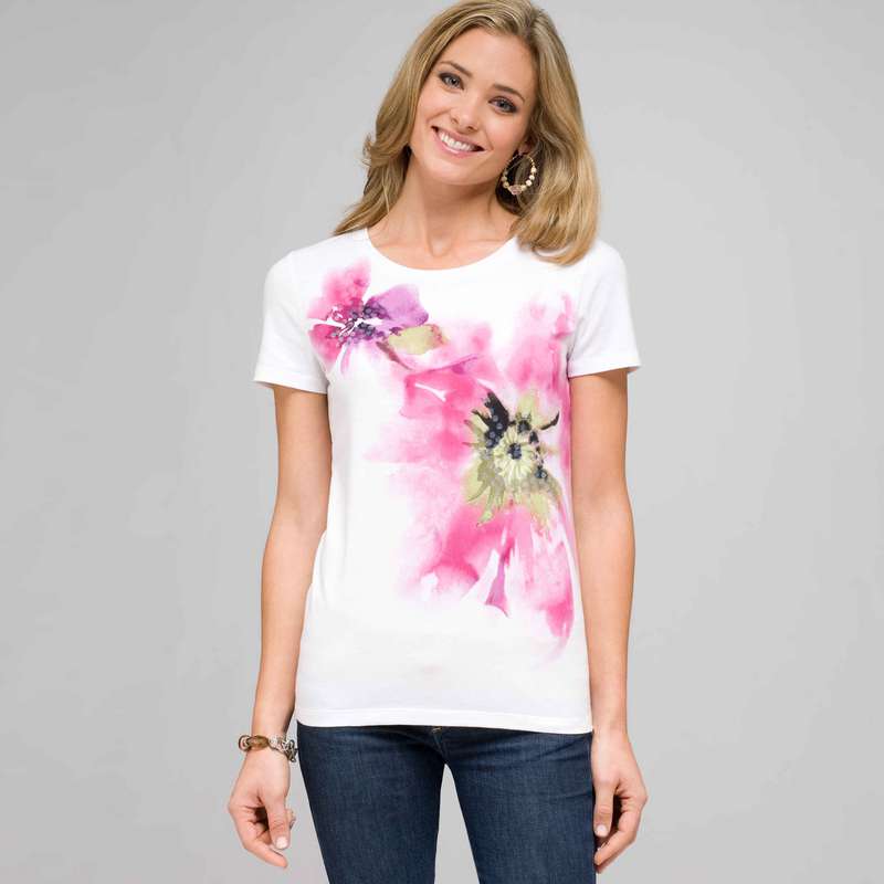 Floral Print Tee, Multi, large image number 0