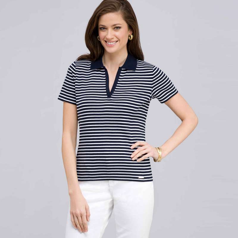 Knit Pullover, swiss navy & white, large image number 0